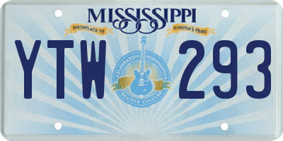 MS license plate YTW293