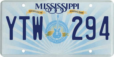 MS license plate YTW294