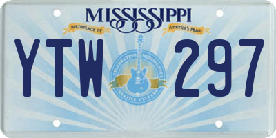 MS license plate YTW297