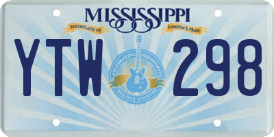 MS license plate YTW298