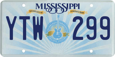 MS license plate YTW299
