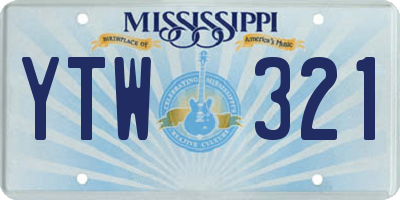 MS license plate YTW321