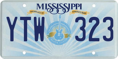 MS license plate YTW323