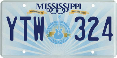 MS license plate YTW324