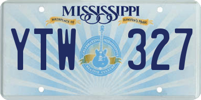 MS license plate YTW327