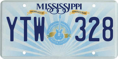 MS license plate YTW328