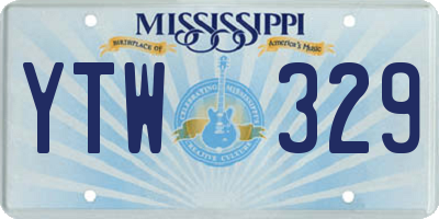 MS license plate YTW329