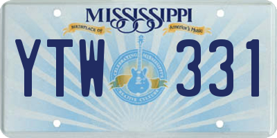 MS license plate YTW331