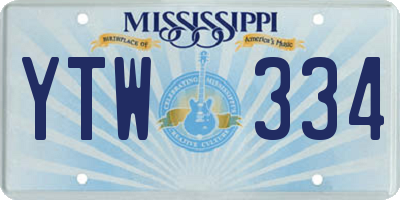 MS license plate YTW334