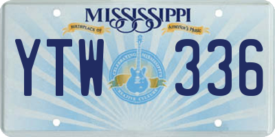 MS license plate YTW336