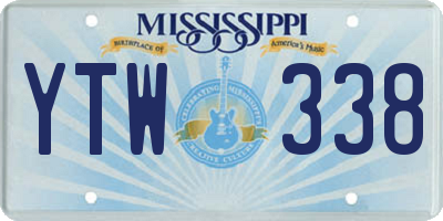 MS license plate YTW338