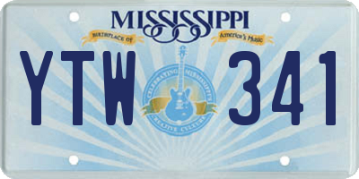 MS license plate YTW341