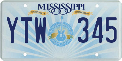 MS license plate YTW345