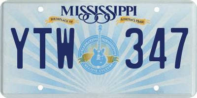 MS license plate YTW347