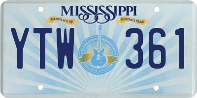 MS license plate YTW361