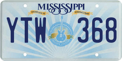 MS license plate YTW368