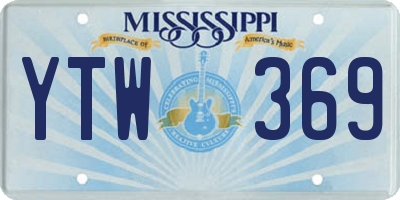 MS license plate YTW369