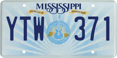 MS license plate YTW371