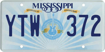 MS license plate YTW372