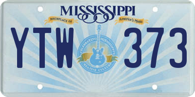 MS license plate YTW373