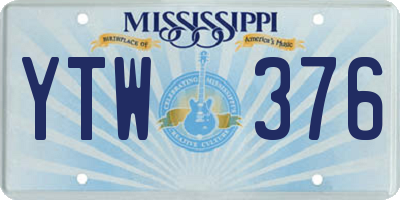 MS license plate YTW376