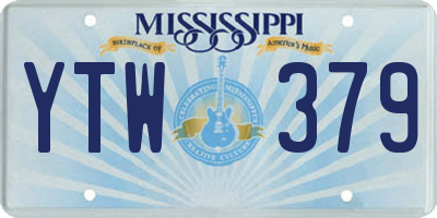 MS license plate YTW379
