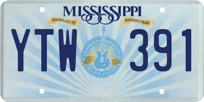 MS license plate YTW391