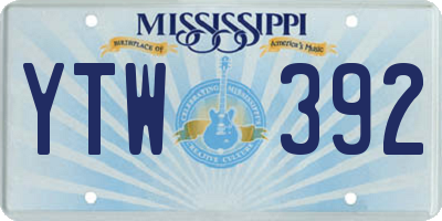 MS license plate YTW392