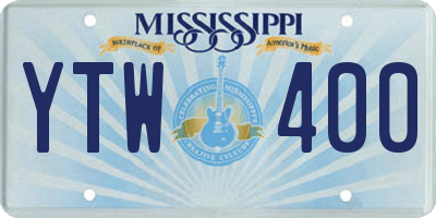 MS license plate YTW400
