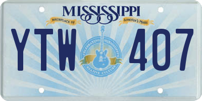MS license plate YTW407