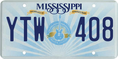 MS license plate YTW408
