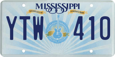 MS license plate YTW410