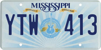 MS license plate YTW413