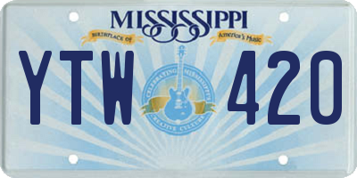 MS license plate YTW420