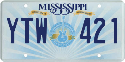 MS license plate YTW421