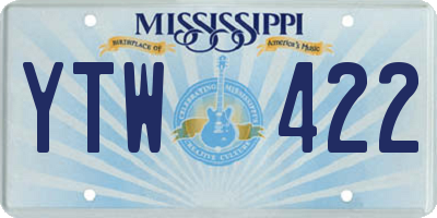 MS license plate YTW422