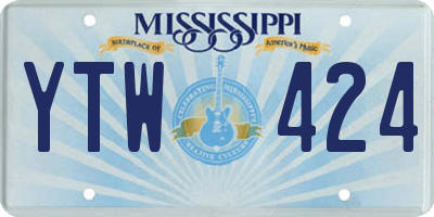 MS license plate YTW424