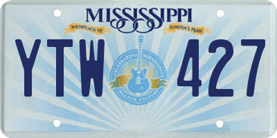 MS license plate YTW427