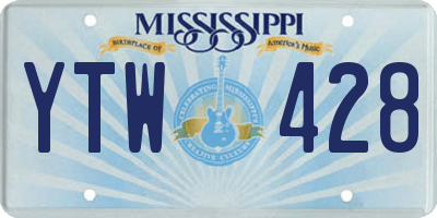 MS license plate YTW428