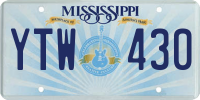 MS license plate YTW430