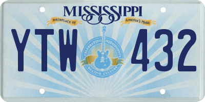 MS license plate YTW432