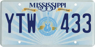 MS license plate YTW433
