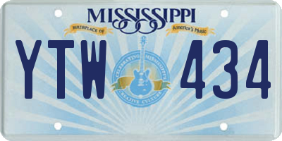MS license plate YTW434