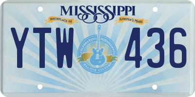 MS license plate YTW436