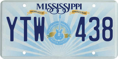 MS license plate YTW438