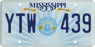 MS license plate YTW439