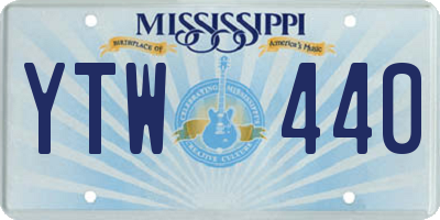 MS license plate YTW440