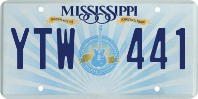 MS license plate YTW441