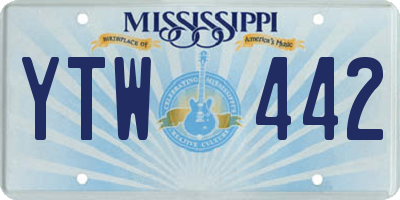 MS license plate YTW442
