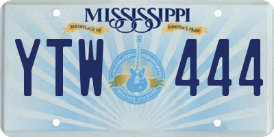 MS license plate YTW444